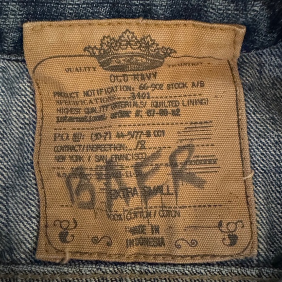 boy blue denim jacket brand old navy size extra small button down pocket all - Picture 4 of 7